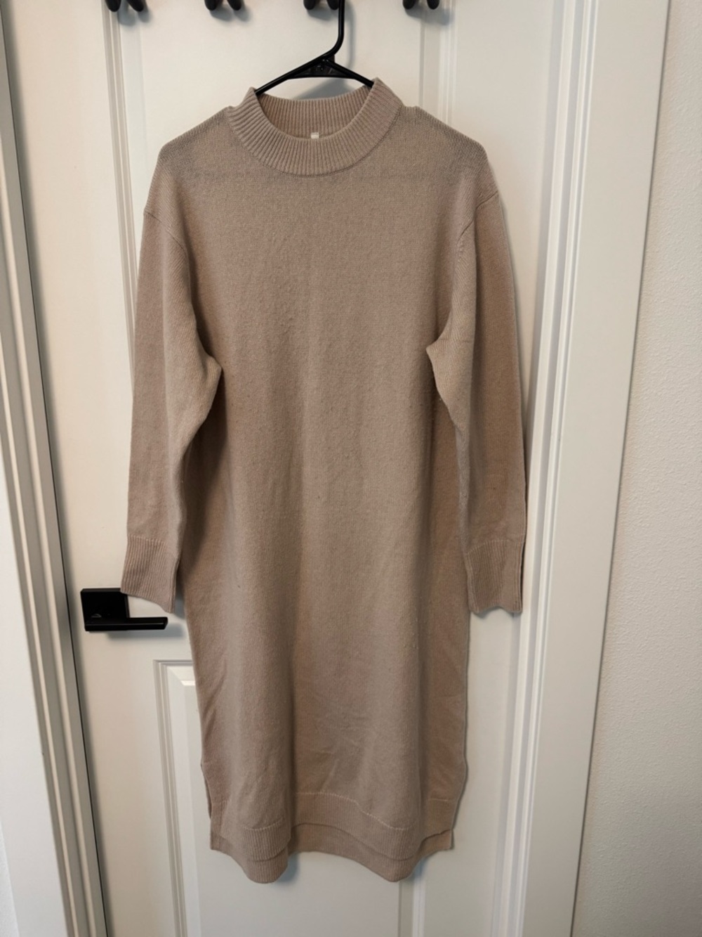 Muji Beige wool Knit Midi Sweater Dress